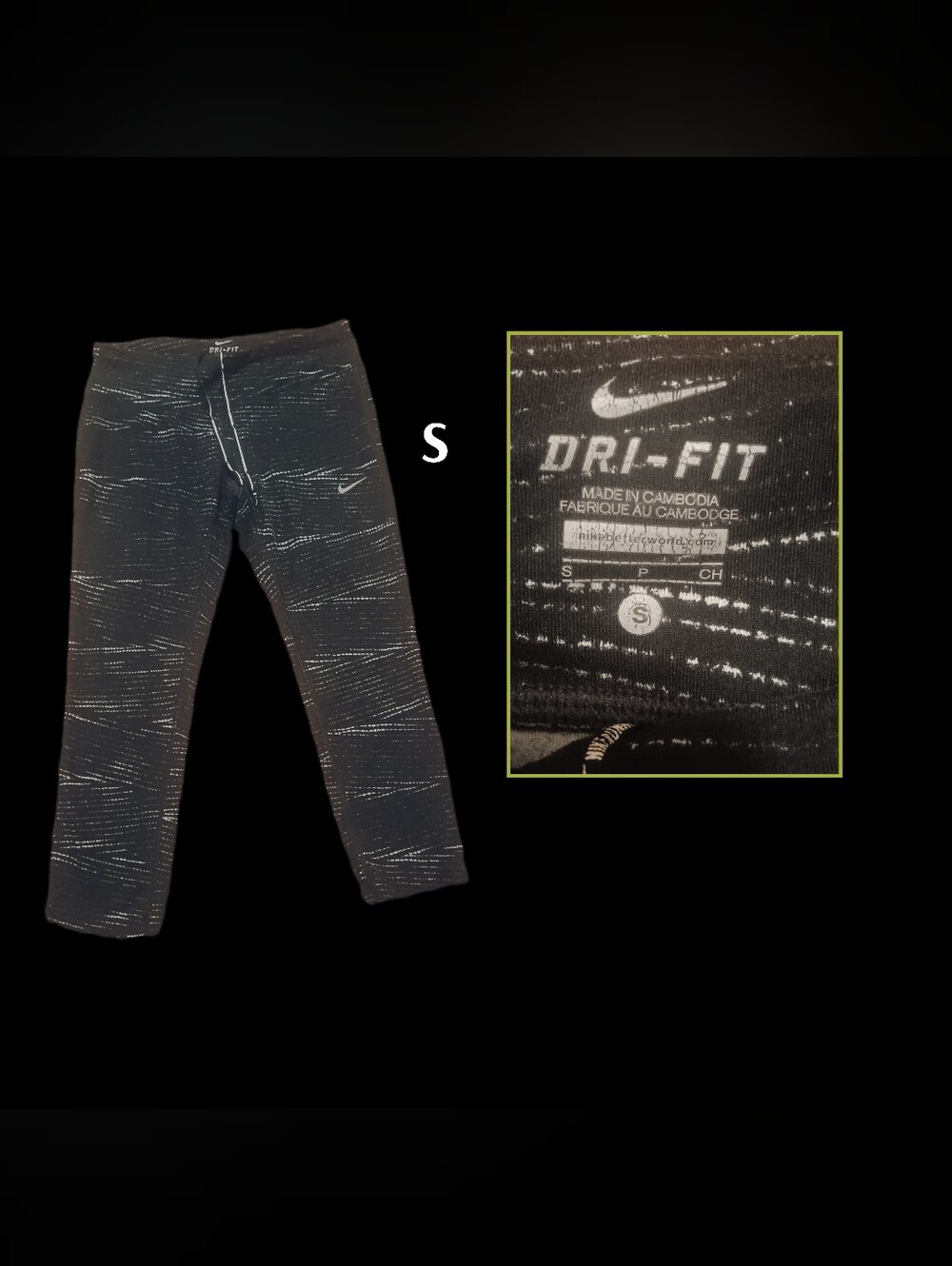 NOW $5  Nike Black & White Dri-FIT Kids Athletic Leggings